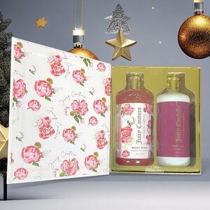 Juicy Couture Body Care Duo Rosewater Scented Wash & Lotion Gift Box Set NEW NIB